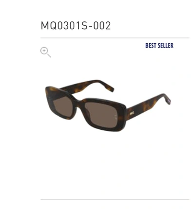 Shop Alexander Mcqueen Mq301s Havana Sunglasses