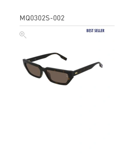 Shop Alexander Mcqueen Mq0302s Havana Sunglasses