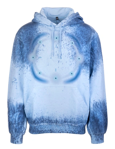 Shop Mcq By Alexander Mcqueen Man Light Blue Hoodie With Blue Tie-dye Print In Sea Aqua