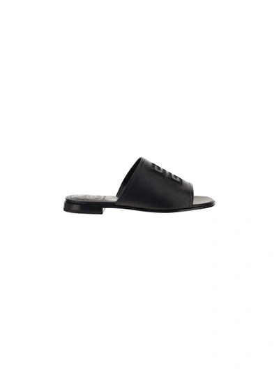 Shop Givenchy 4g Flate Mule Sandal Shoes In Black