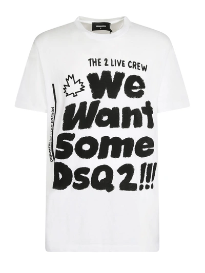 Shop Dsquared2 Printed T-shirt In White