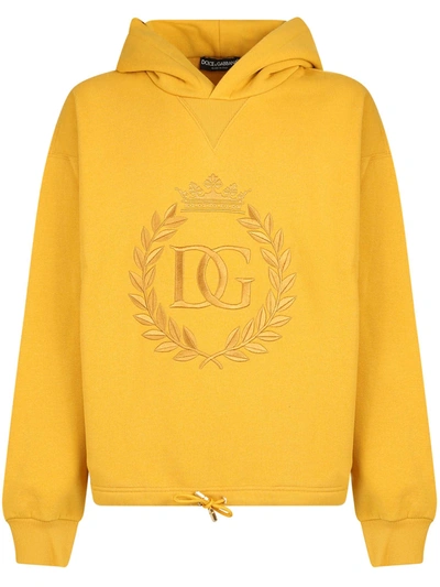 Shop Dolce & Gabbana Branded Sweatshirt In Yellow