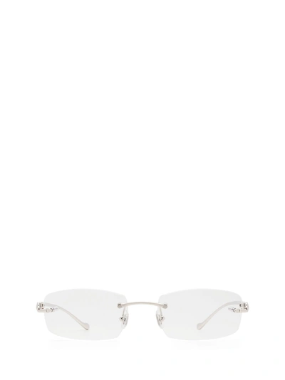 Shop Cartier Ct0061o Silver Glasses