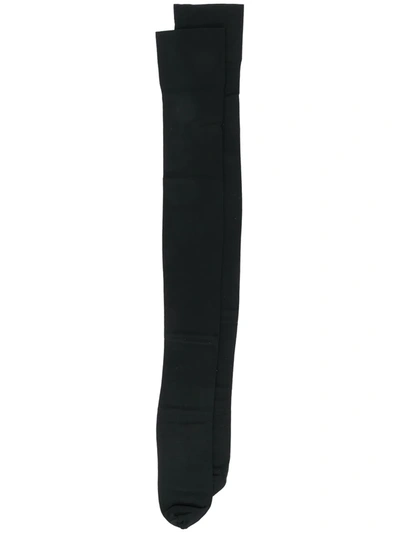 Shop Wolford Velvet Over-the-knee Tights In Black