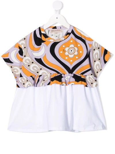 Shop Emilio Pucci Junior Swirl Floral-print Top In White