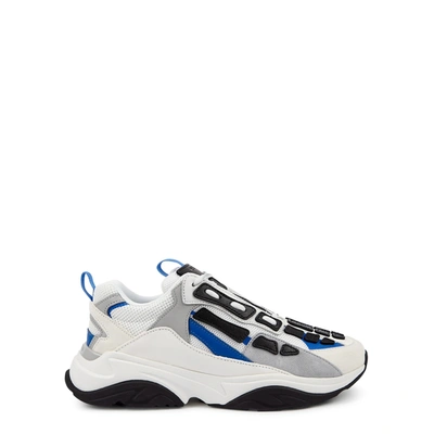 Shop Amiri Bone Runner White Panelled Sneakers In Blue
