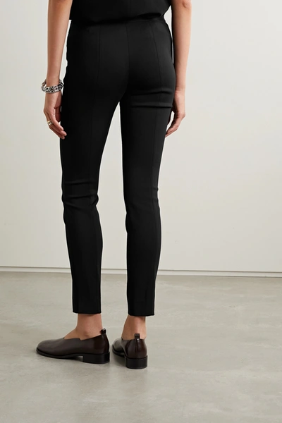 The Row Sovino Stretch-crepe Skinny Pants In Black