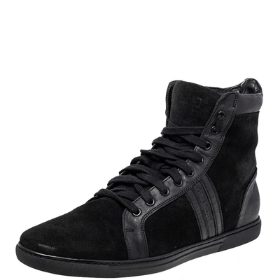 Pre-owned Givenchy Black Suede And Leather High Top Sneakers Size 43