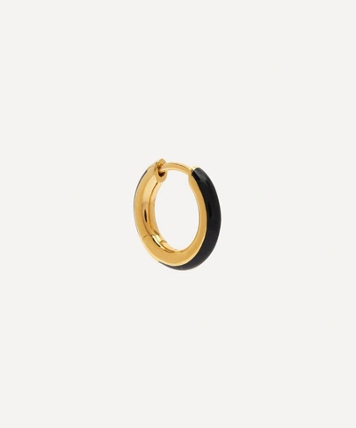 Shop Maria Black Gold-plated Kate Ebony Enamel Single Huggie Hoop Earring