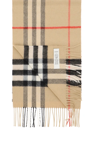 Shop Burberry Giant Check Cashmere Scarf In Beige,black,red