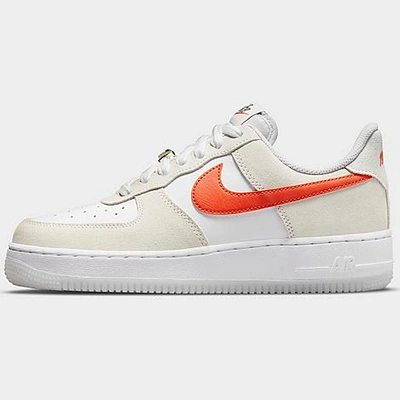 Shop Nike Women's Air Force 1 '07 Se 50 Years Casual Shoes In White/summit White/sail/orange