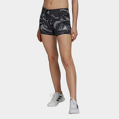 Shop Adidas Originals Adidas Women's Volleyball 4 Inch Camo Training Shorts In Grey/black/white