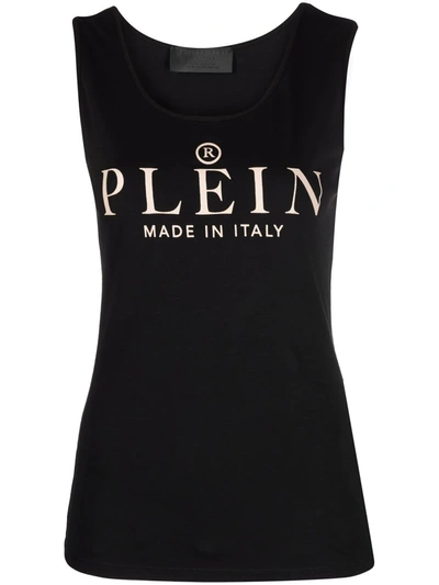 Shop Philipp Plein Logo-print Tank Top In 黑色