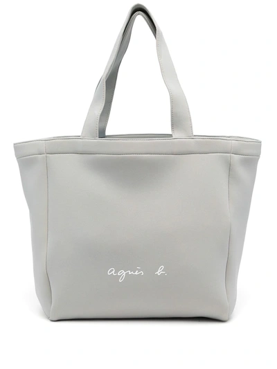Shop Agnès B. Logo-print Tote Bag In 白色