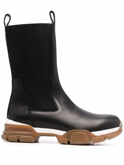 Shop Erika Cavallini Harvey Chunky-sole Boots In 黑色