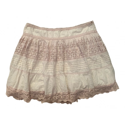 Pre-owned Fiorucci Mini Skirt In Beige