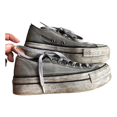 Pre-owned Converse Cloth Trainers In Grey