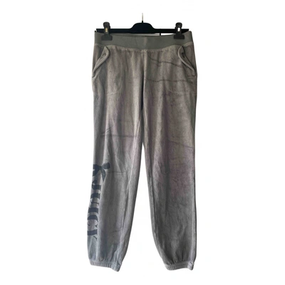 Pre-owned Juicy Couture Velvet Straight Pants In Grey