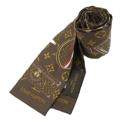 Louis Vuitton brown silk scarf, Women's Fashion, Watches