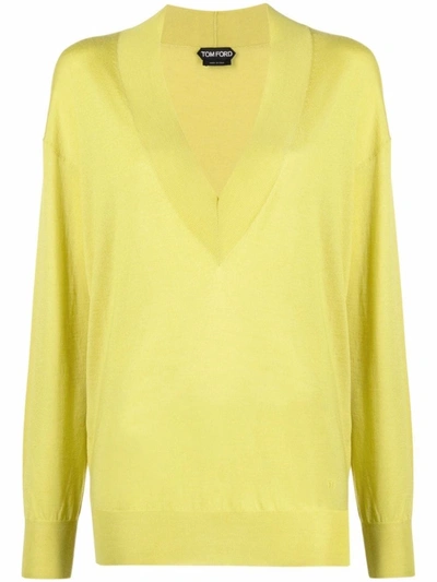 Shop Tom Ford Yellow V-neck Sweater