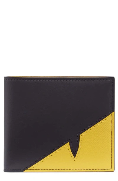 Shop Fendi Corner Bugs Leather Wallet In Black