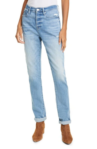 Shop Frame Le Beau Ankle Straight Leg Boyfriend Jeans In Walden Rock