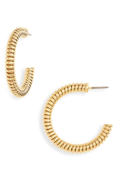 Shop Madewell Large Coil Hoop Earrings In Vintage Gold
