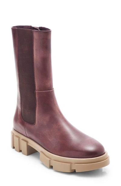 Shop Free People Brooks Lug Sole Chelsea Boot In Cherry Chocolate