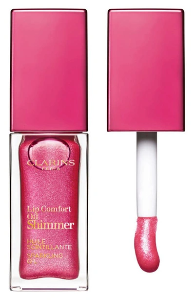 Shop Clarins Lip Comfort Shimmer Oil, 0.24 oz In Rosy Pink