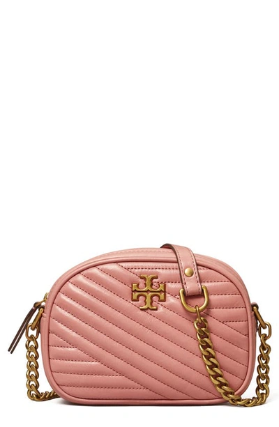 Shop Tory Burch Kira Small Leather Camera Bag In Pink Magnolia