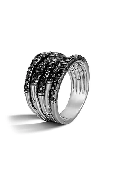 John Hardy Bamboo Lava Stack Ring In Black
