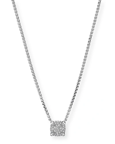 Shop David Yurman Chatelaine Full Pave Pendant Necklace In Silver In Diamond
