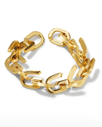 Shop Givenchy Men's G Link Medium Bracelet In Golden Yellow