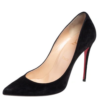 Pre-owned Christian Louboutin Black Suede So Kate Pointed Toe Pumps Size 38