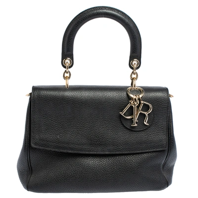 Pre-owned Dior Flap Top Handle Bag In Black