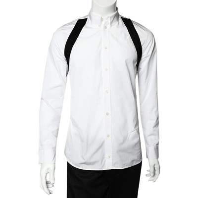 Pre-owned Givenchy White Cotton Contrast Trim Button Front Shirt M