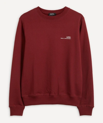 Shop Apc Item Cotton-fleece Sweatshirt In Dark Red