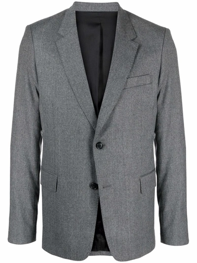 Shop Ami Alexandre Mattiussi Single-breasted Tailored Blazer In Grey