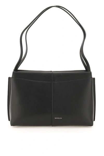Shop Wandler Carly Mini Leather Bag In Black