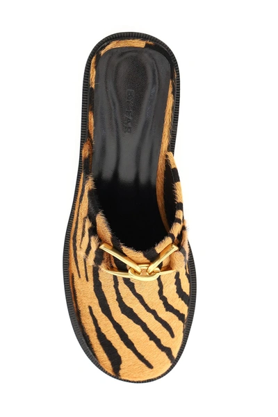 Shop By Far Tiger-print Pony Hair Mules In Mixed Colours