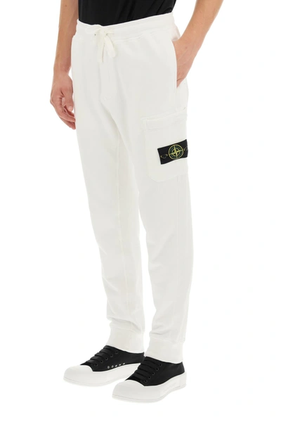 Shop Stone Island Regular Sweatpants In White