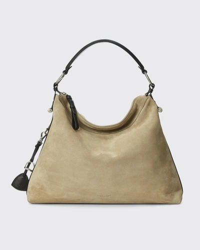 Ralph Lauren Bridle Medium Suede Hobo Bag In Stucco | ModeSens