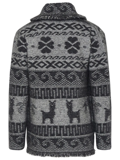 Shop Alanui Grey Woolmark Blend Land Of Alpaca Cardigan