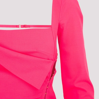Shop Jacquemus Cerro Wool Dress In Pink &amp; Purple