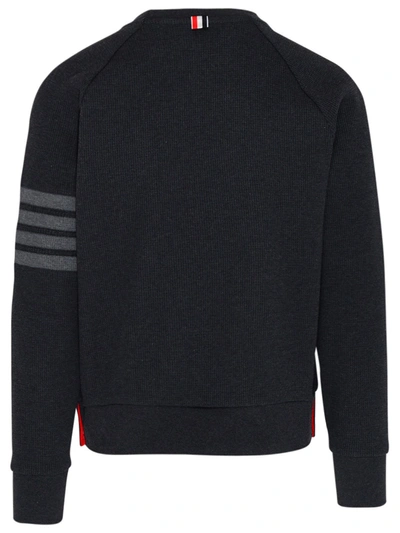 Shop Thom Browne Maglia Girocollo Antracite In Black