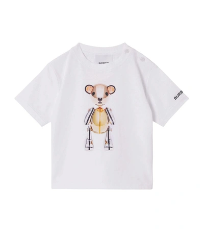 Shop Burberry Kids Thomas Bear Print T-shirt (6-24 Months) In White