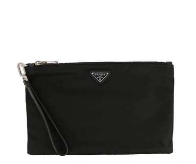 Shop Prada Black Nylon Clutch Bag