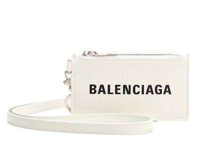 Shop Balenciaga Logo Cardholder In White