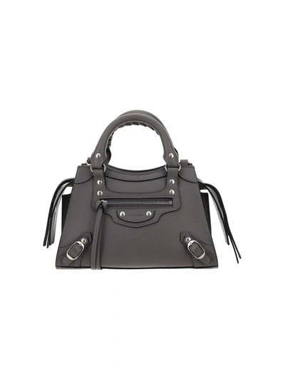 Shop Balenciaga Neo Classic Mini Top Handle Bag In Grey