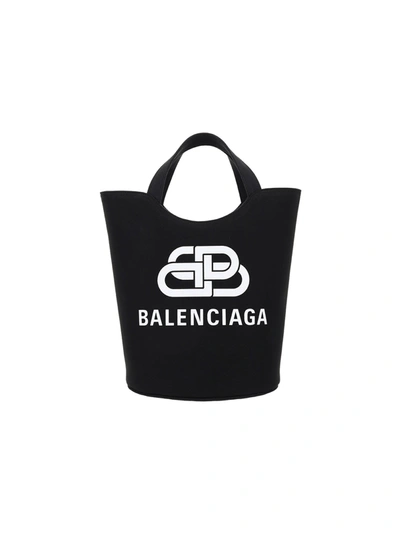 Shop Balenciaga Wave Medium Tote Bag In Black